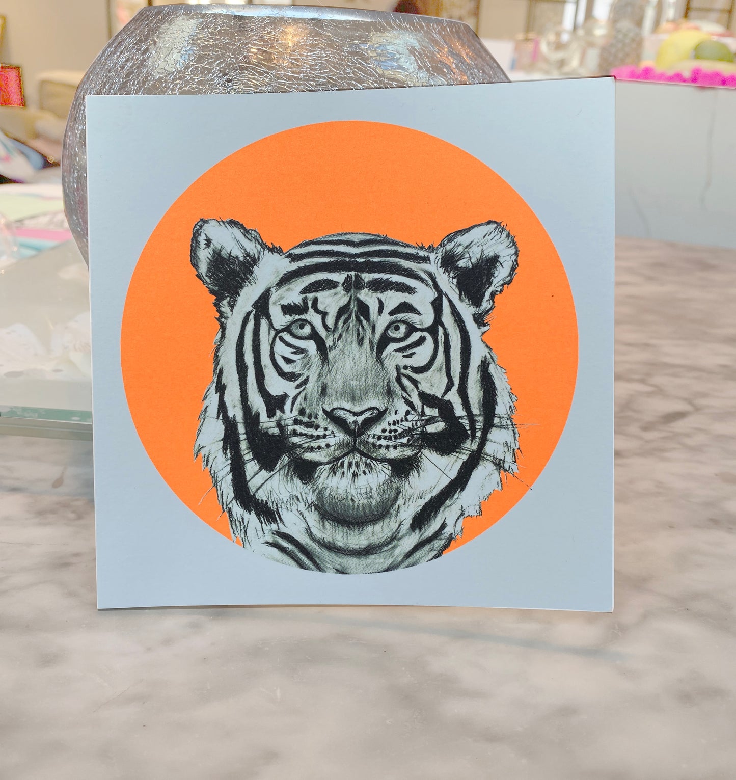 Happy Tiger Neon Wildlife Card