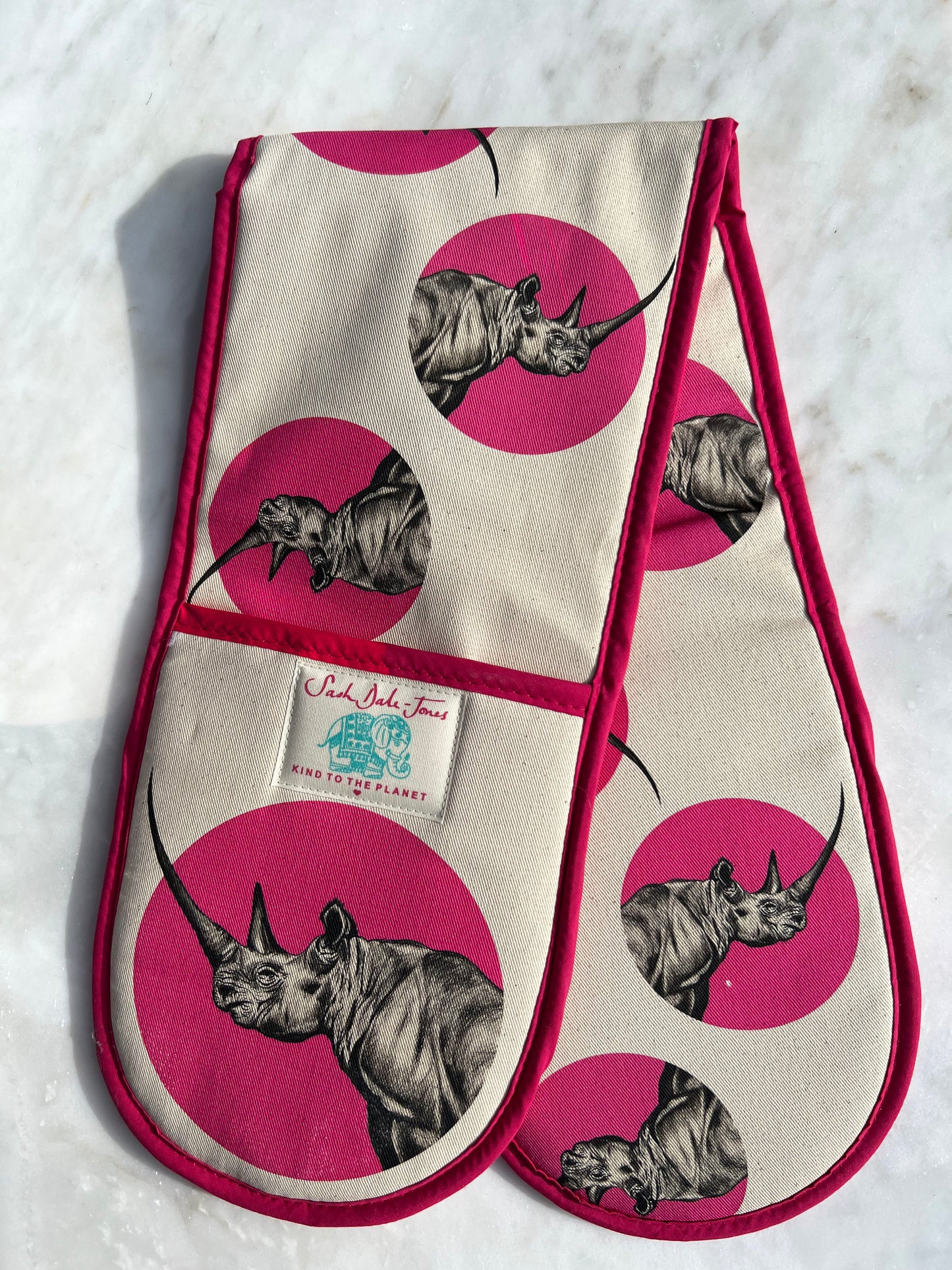 Oven Gloves - Pink Rhino