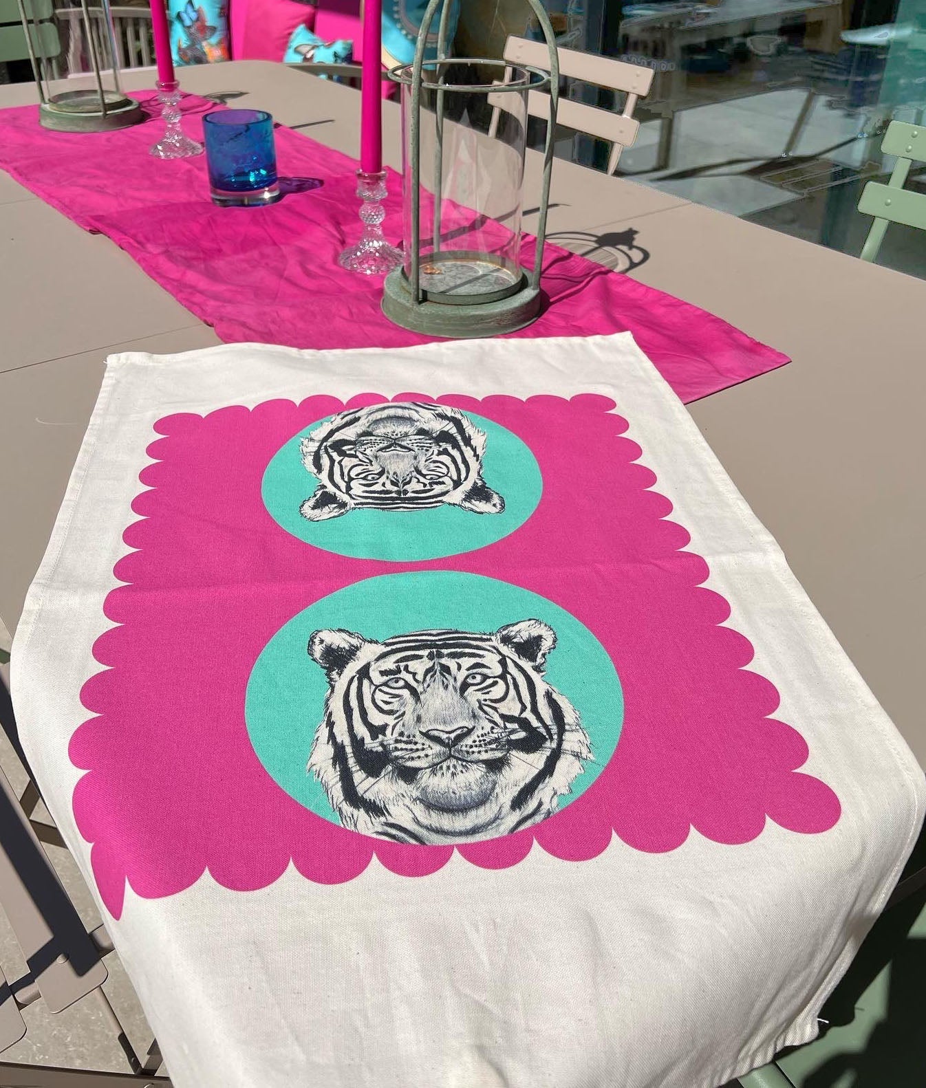 Tea Towels - Aqua Tiger